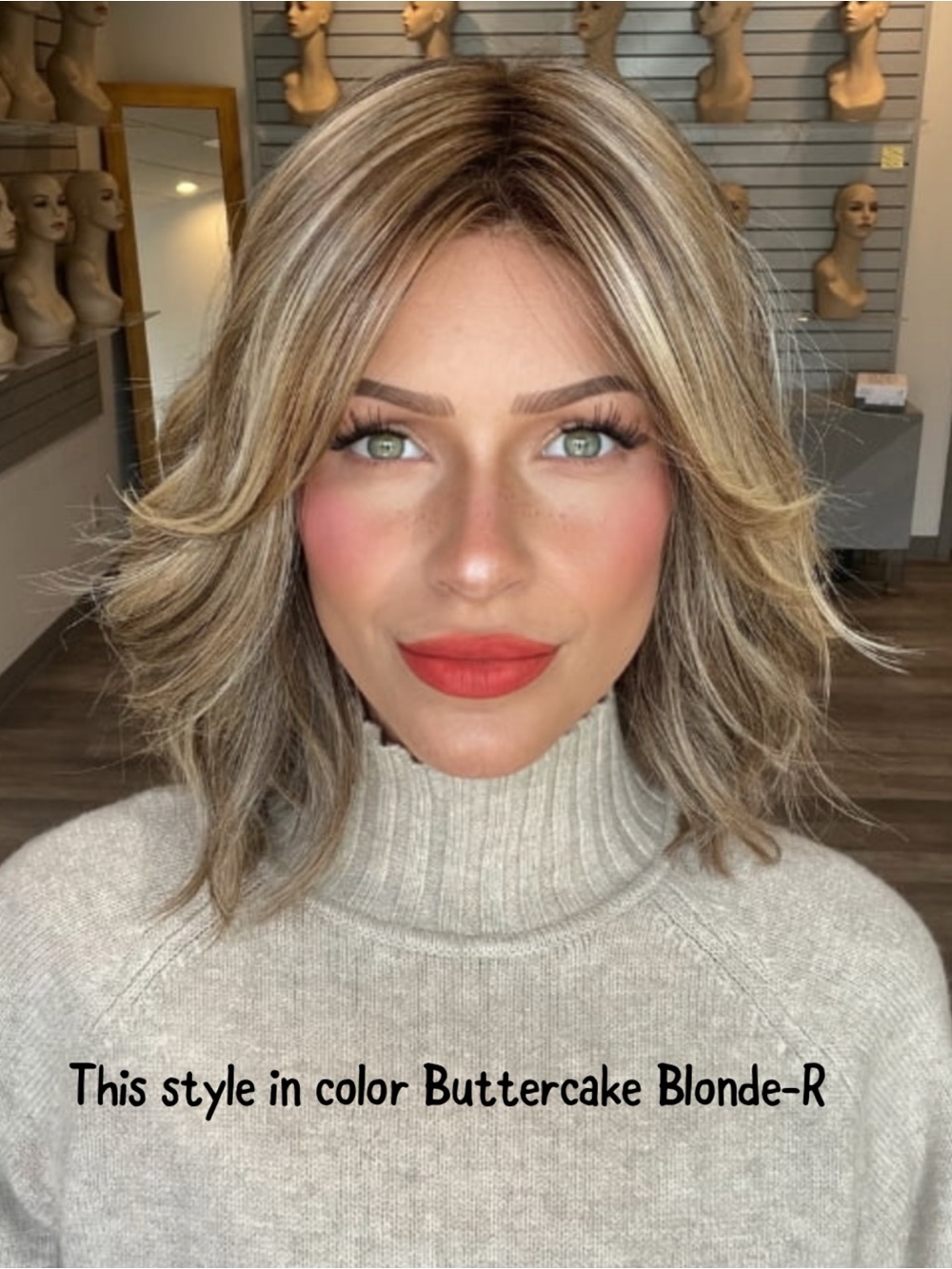 NWT Cyrus wig by Belle Tress in Buttercake Blonde-R layered wavy hand tied wig